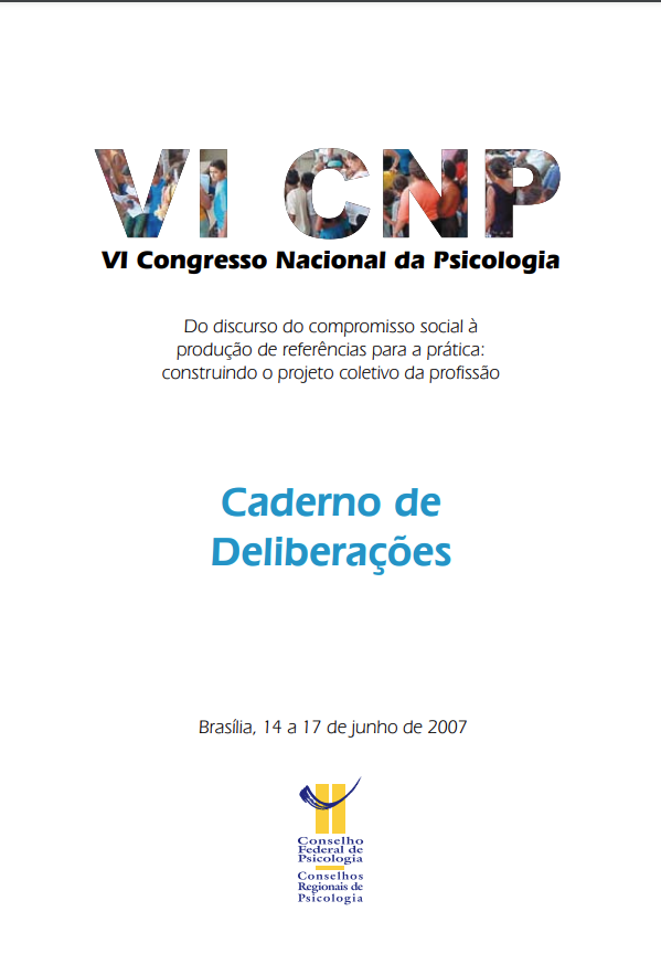 VI Congresso Nacional da Psicologia – Caderno de Deliberações